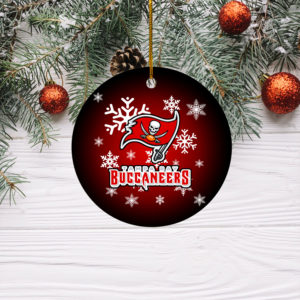 Tampa Bay Buccaneers Merry Christmas Circle Ornament