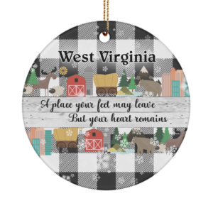 West Virginia Place Your Heart Remains Christmas Ornament