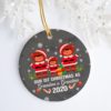 Social Distancing Is Not My Favorite 2020 Funny Elf Wearing Mask Circle Christmas Tree Ornament