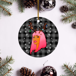 Nicki Minaj Merry Christmas Circle Ornament