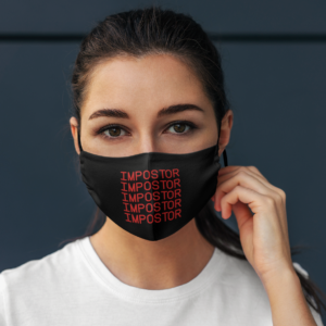 Red Impostor Amongus Game Face Mask