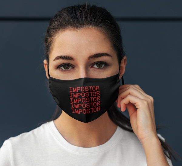 Red Impostor Amongus Game Face Mask