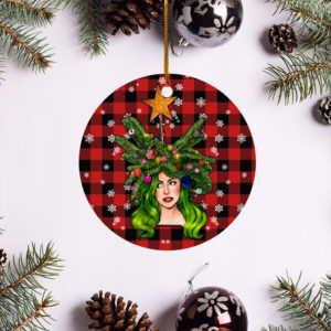 Lady Gaga Merry Christmas Circle Ornament