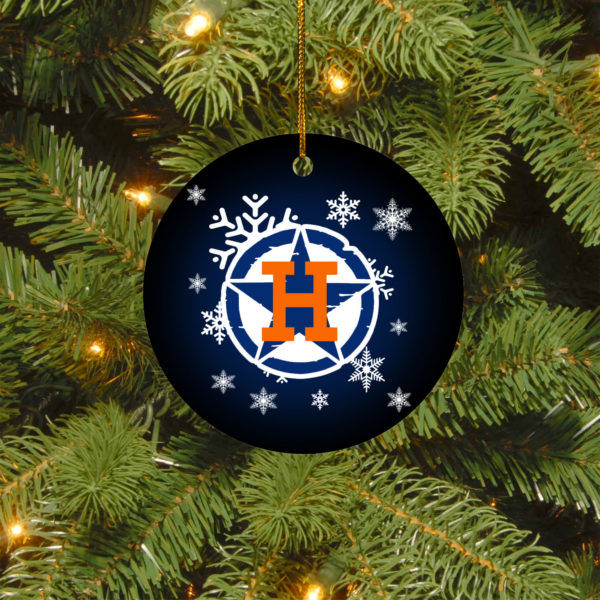 Houston Astros Merry Christmas Circle Ornament