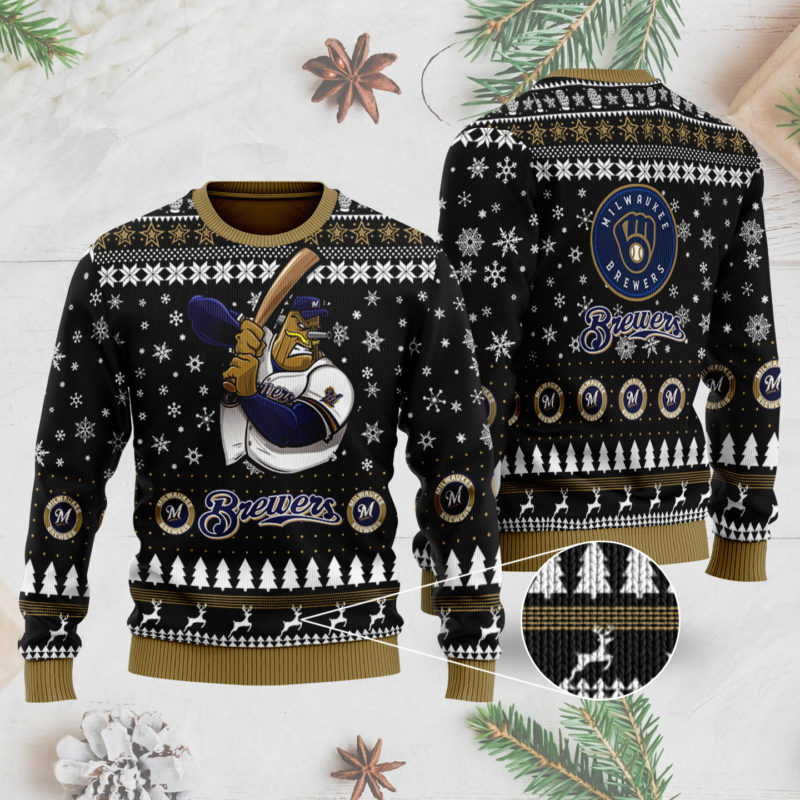 Milwaukee Brewers 3D Ugly Christmas Sweater