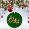 Santa Reindeer We wish you a Merry Christmas Decorative Ornament