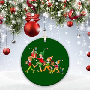 Santa  Reindeer  pine  Jingle Bells The Elf Christmas Decorative Ornament