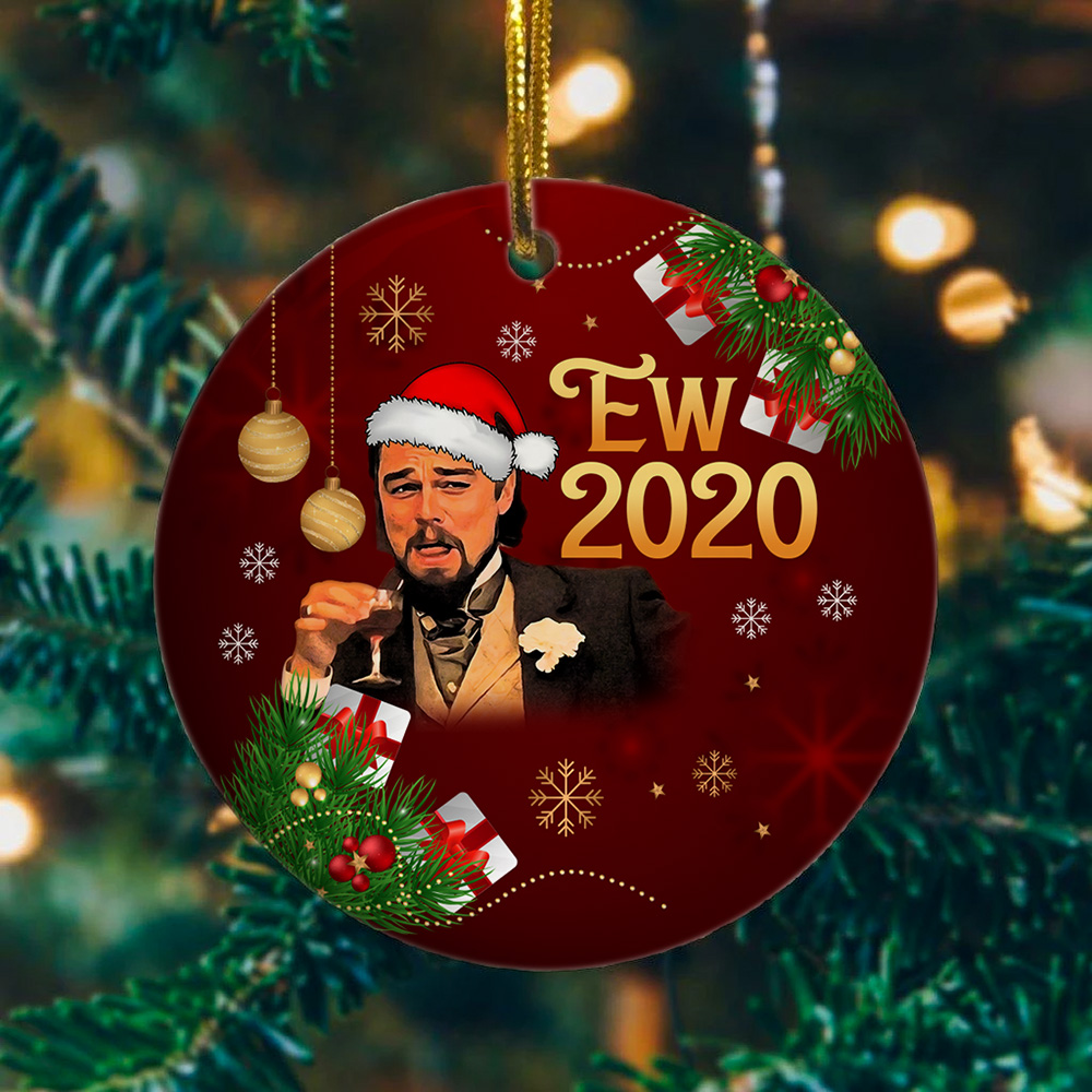 Ew 2020 Funny Santa Leonardo Laughing Meme Christmas Ornament