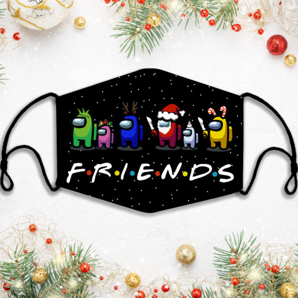 Among Us Friends Merry Christmas Face Mask