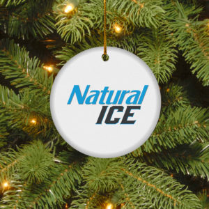 Natural Ice Merry Christmas Circle Ornament