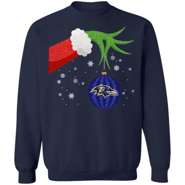 The Grinch Christmas Ornament Baltimore Ravens Shirt