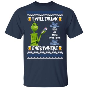 Grinch I Will Drink Pabst Blue Ribbon Here And There Everywhere Sweatshirt