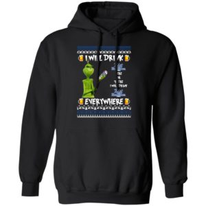 Grinch I Will Drink Pabst Blue Ribbon Here And There Everywhere Sweatshirt