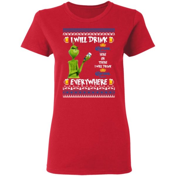 Grinch I Will Drink Corona Extra Here And There Everywhere Sweatshirt