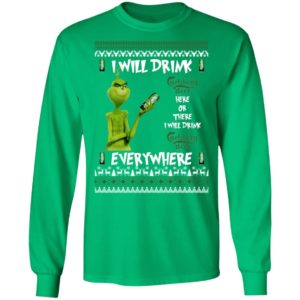 Grinch I Will Drink Carlsberg Here And There Everywhere Sweatshirt