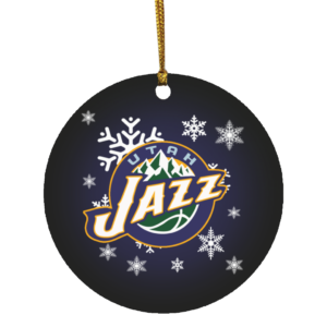 Utah Jazz Merry Christmas Circle Ornament