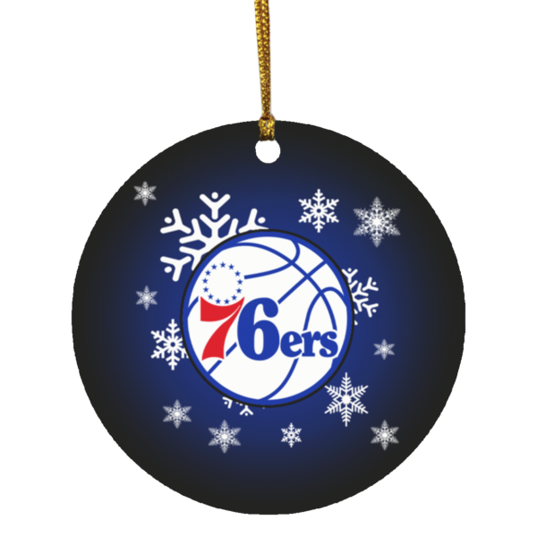 Philadelphia 76ers Merry Christmas Circle Ornament