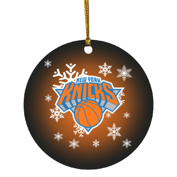 New York Knicks Merry Christmas Circle Ornament