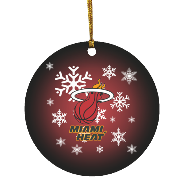 Miami Heat Merry Christmas Circle Ornament