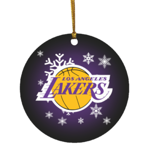 Los Angeles Lakers Merry Christmas Circle Ornament