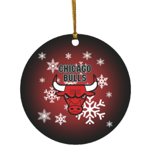 Chicago Bulls Merry Christmas Circle Ornament