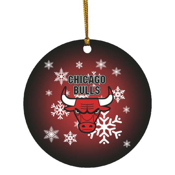 Chicago Bulls Merry Christmas Circle Ornament