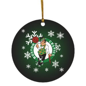 Boston Celtics Merry Christmas Circle Ornament