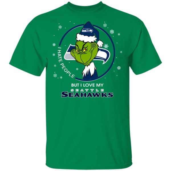 I Hate People But I Love My Seattle Seahawks Grinch Shirt