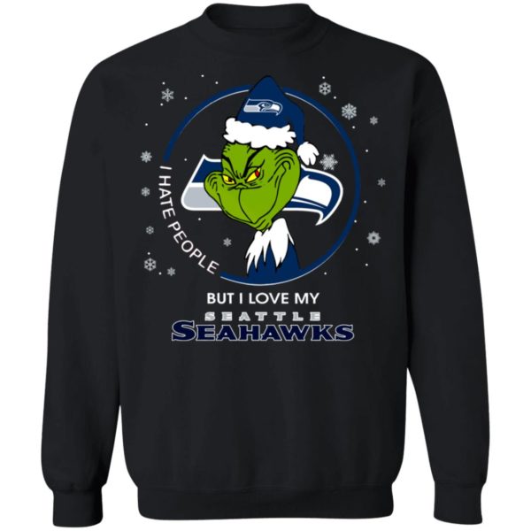 I Hate People But I Love My Seattle Seahawks Grinch Shirt