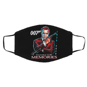 007 Sean Connery 1930 2020 Thank You For The Memories Signature face mask