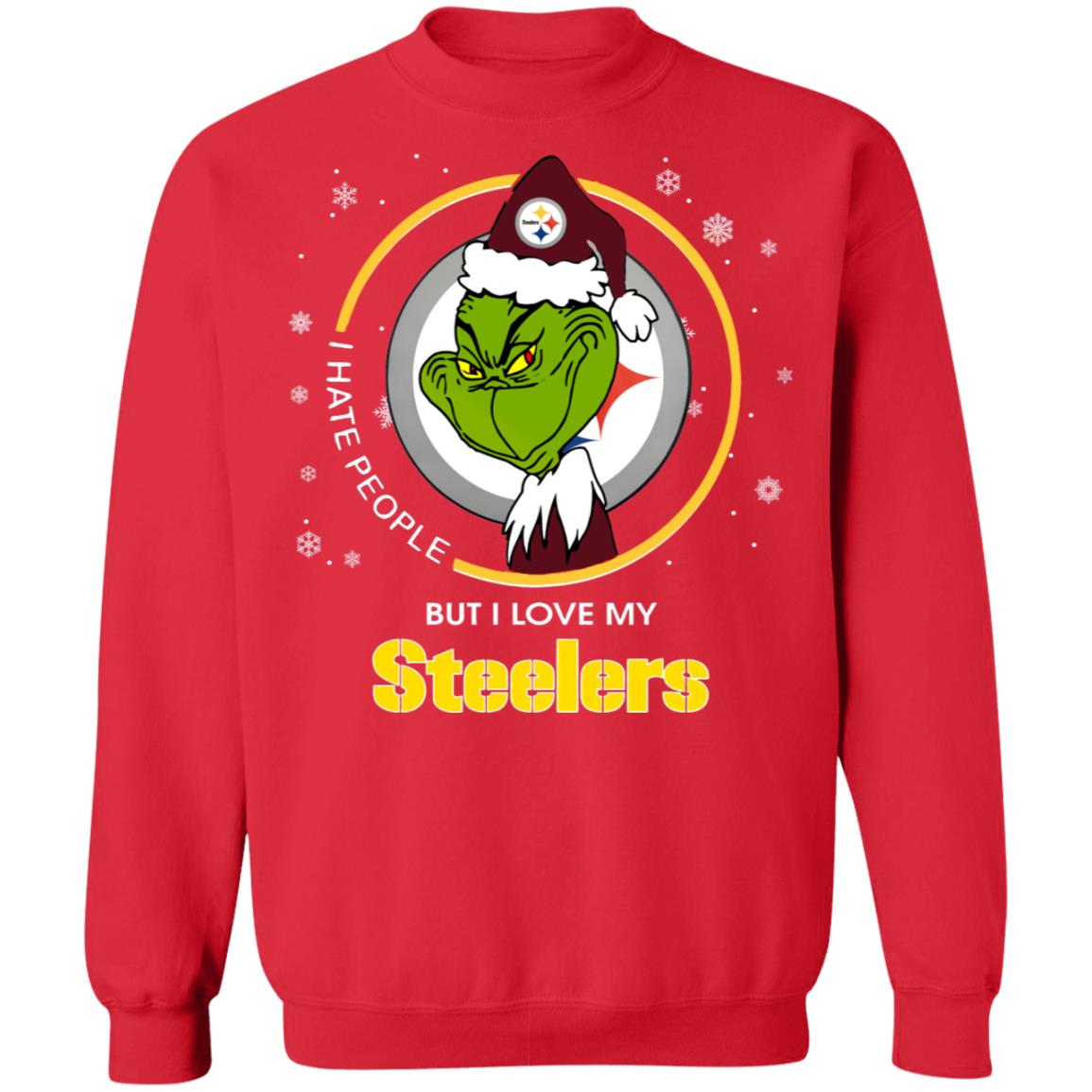 I Hate People But I Love My Pittsburgh Steelers Grinch Shirt