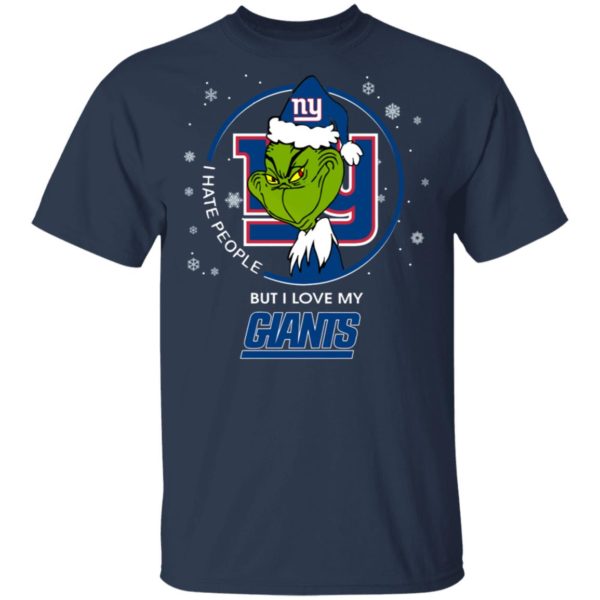 I Hate People But I Love My New York Giants Grinch Shirt