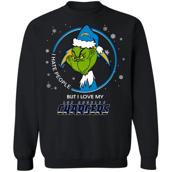 I Hate People But I Love My Los Angeles Chargers Grinch Shirt