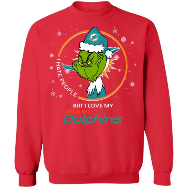 I Hate People But I Love My Miami Dolphins Grinch Shirt