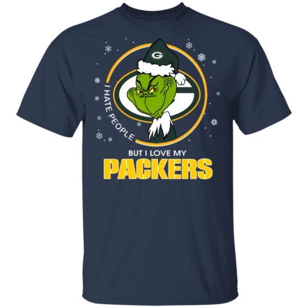 I Hate People But I Love My Green Bay Packers Grinch Shirt