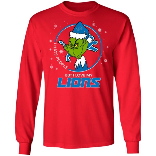 I Hate People But I Love My Detroit Lions Grinch Shirt