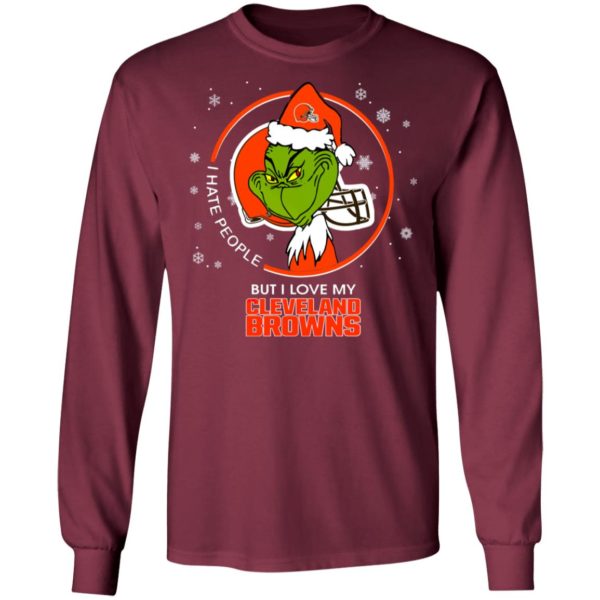 I Hate People But I Love My Cleveland Browns Grinch Shirt