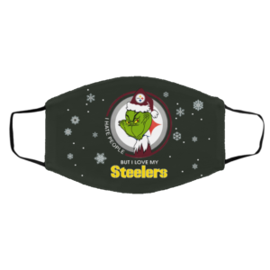 I Hate People But I Love My Pittsburgh Steelers Grinch Face Mask