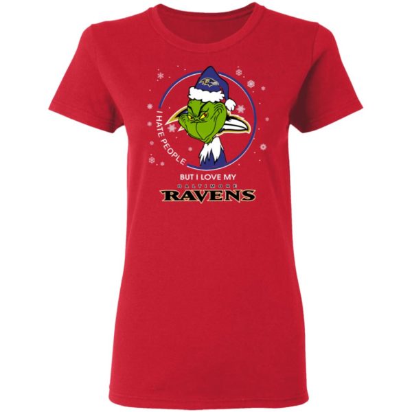 I Hate People But I Love My Baltimore Ravens Grinch Shirt