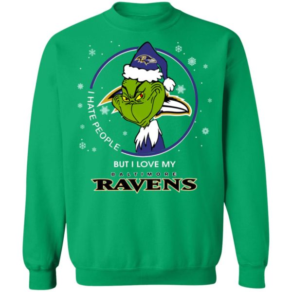 I Hate People But I Love My Baltimore Ravens Grinch Shirt