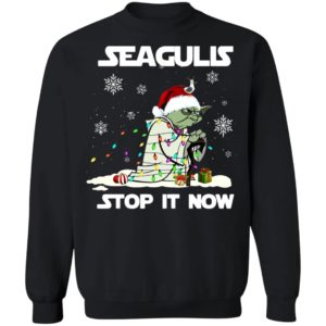 Star Wars Yoda Santa Seagulls Stop It Now Christmas Shirt