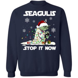 Star Wars Yoda Santa Seagulls Stop It Now Christmas Shirt