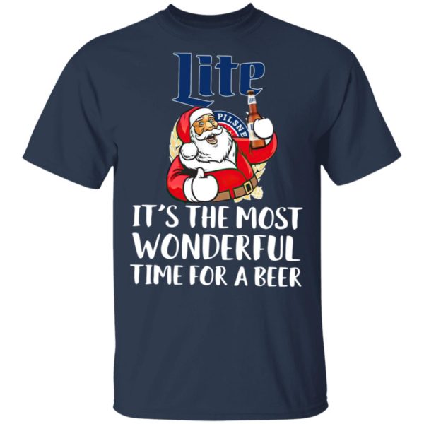 Santa Claus Drink Lite Pilsner Beer It’s The Most Wonderful Time For A Beer Shirt