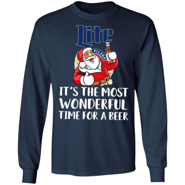 Santa Claus Drink Lite Pilsner Beer It’s The Most Wonderful Time For A Beer Shirt