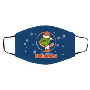 I Hate People But I Love My Chicago Bears Grinch Face Mask