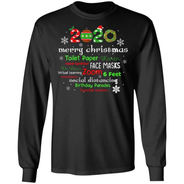 Womens Christmas 2020 in Quarantine with Face Mask Stay 6 Feet T-Shirt