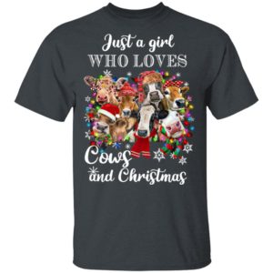 Just A Girl Who Loves Cows And Christmas Sweatshirt, Hoodie