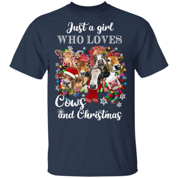 Just A Girl Who Loves Cows And Christmas Sweatshirt, Hoodie