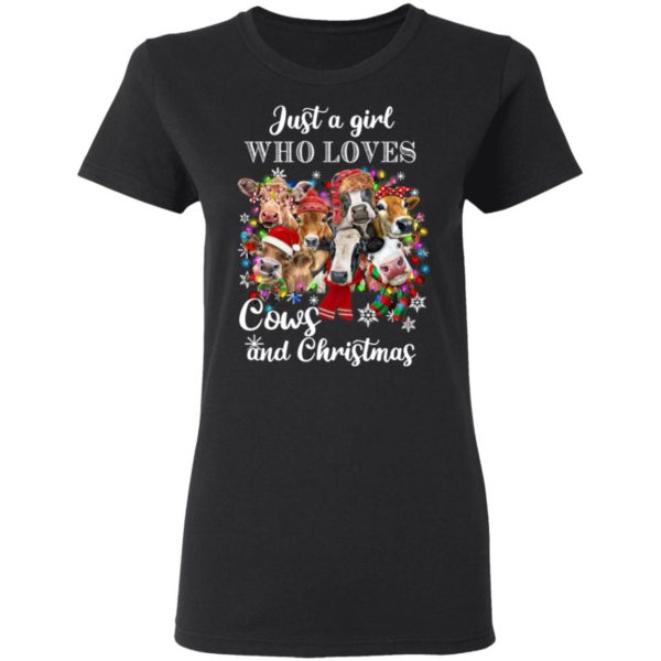 Just A Girl Who Loves Cows And Christmas Sweatshirt, Hoodie