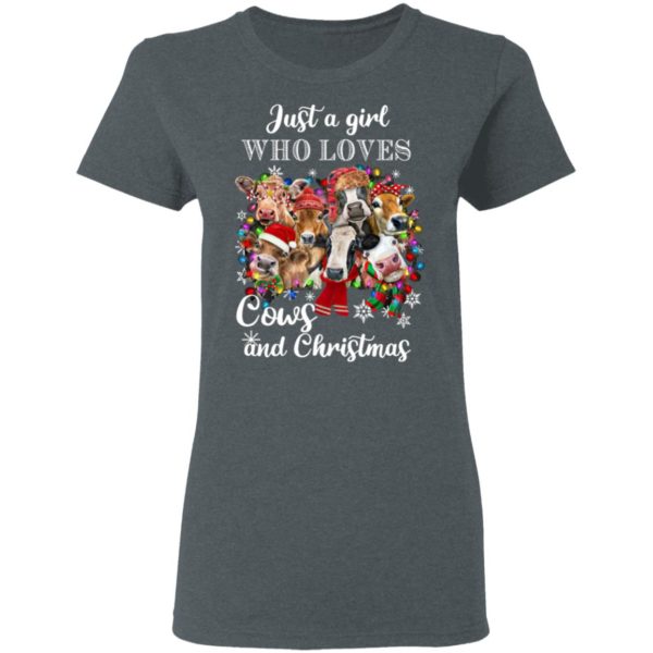 Just A Girl Who Loves Cows And Christmas Sweatshirt, Hoodie